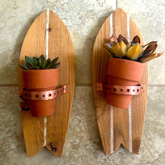 Other - Surfboard and succulent wall art